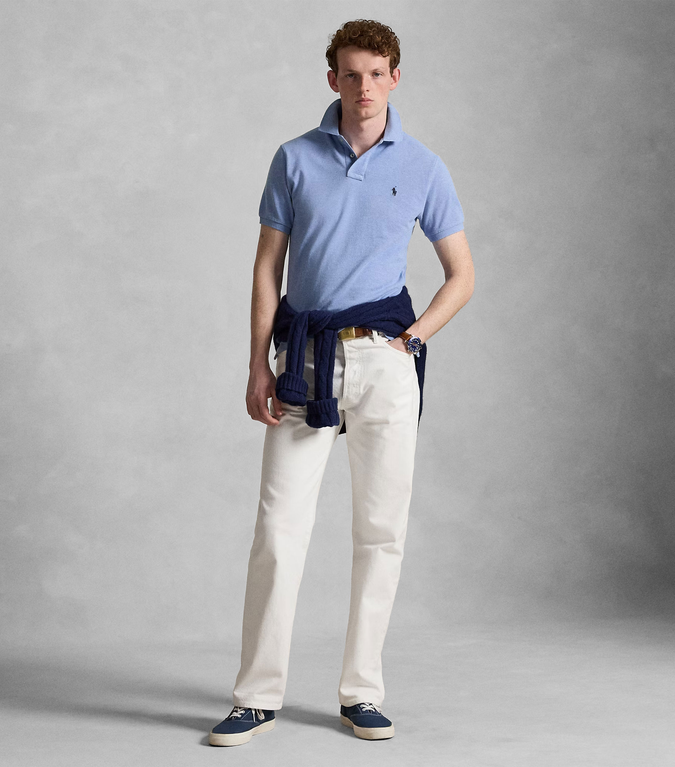 Playera Tipo Polo Manga Corta jaspeada Hombre